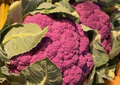 Groente van de boer Boerderijwinkel paarse bloemkool